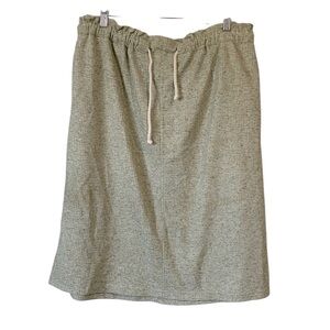Polagram green linen blend drawstring waist Pencil Skirt size Large